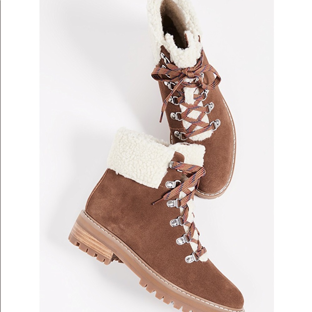 Mika Hiking/Winter Boots with Faux Shearling Trim.